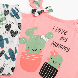 Minerva Baby Girls  Homewear-Pyzama "Cactus-Giraffe" Spagetti top & Shorts art.61932 - Image 7