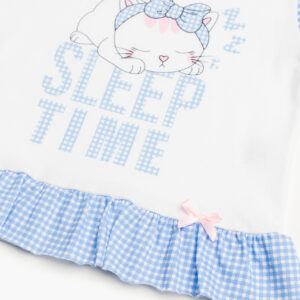 Minerva Girls  BEBE Homewear-Pyzama Short Sleeve (half sleeve) with Checkered shorts art.61933 - Image 2
