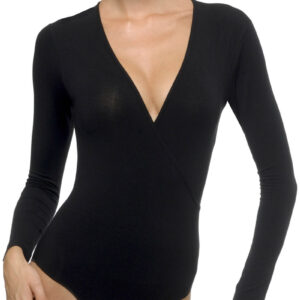 Helios Women s Long Sleeve Deep V Neckline Bodysuit Micromodal art.84051
