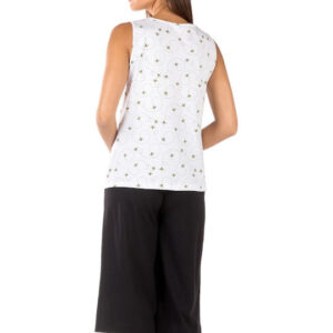 Minerva Women s Homewear-pyzama Sleeveless "Bees" Capri Loose Pants art.51813 - Image 3