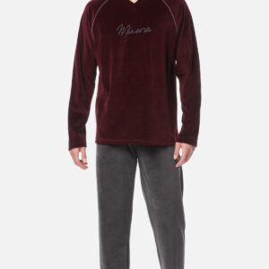 Minerva Men s Homewear-Pyzama Velvet Minerva V-Neck art.71055