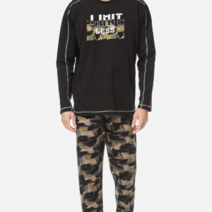 Minerva Men s Homewear-Pyzama "Limitless" Round Neck-Military Pants with Rubber Band art.71016 - Image 2