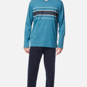 Minerva Men s Homewear-Pyzama "Print Stripe" V-Neck art.71034