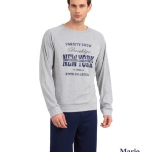 Mario Uomo Πυζάμα Ανδρική μακρυμάνικη μονόχρωμη "New York" λάστιχο art.22614 - Image 6