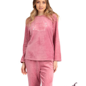Lydia Creations Homewear Women s Pyzama Fleece Buttons "Little Pigs" art.22553 - Image 2