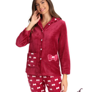 Lydia Creations Homewear Women s Pyzama Fleece Buttons "Bows" art.22558 - Image 3