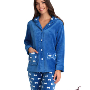 Lydia Creations Homewear Women s Pyzama Fleece Buttons "Bows" art.22558 - Image 1