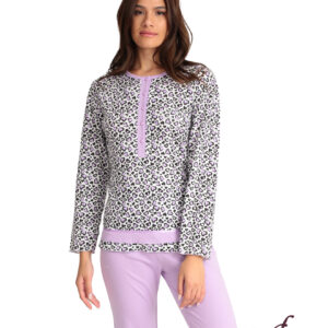 Lydia Creations Πυζάμα Γυναικεία Animal Πατιλέτα / Μονόχρωμη art.22574 - Image 3