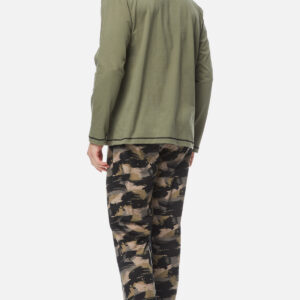 Minerva Men s Homewear-Pyzama "Limitless" Round Neck-Military Pants with Rubber Band art.71016 - Image 6