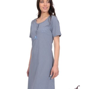 Lydia Creations Νυχτικό Γυναικείο Κοντομάνικο Mini Πουά Πατιλέτα art.22055 - Image 1