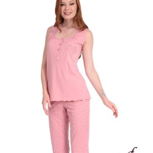 Lydia Creations Homewear Women s Pyzama Sleeveless Capri "Heart" Floral art.22010 - Image 1