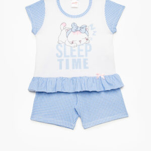 Minerva Girls  BEBE Homewear-Pyzama Short Sleeve (half sleeve) with Checkered shorts art.61933 - Image 1