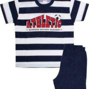 Minerva Boys  Homewear "Athletic" Short Sleeve Stripped Top with Shorts art.60804 - Image 2