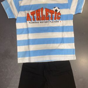 Minerva Boys  Homewear "Athletic" Short Sleeve Stripped Top with Shorts art.60804 - Image 1