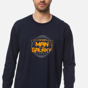Minerva Πυζάμα Ανδρική "BEST MAN IN GALAXY" Παντελόνι με Μπάσκες art.71021 - Image 6