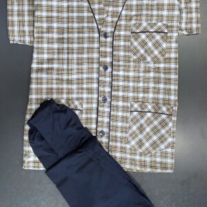 Nikiforos Homewear Mens Pyzama Buttons Short Sleeve Checkered 100 Cotton art.1712&#x1F;_23 - Image 1