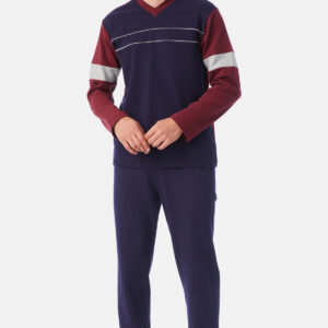 Minerva Ανδρική Πυζάμα PDR V-neck STRIPES art.71125 - Image 1