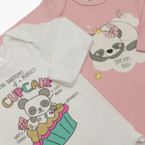 Minerva Baby Girl s Body Underwear Long Sleeve 2 pcs CUPCAKE art.32015 - Image 4