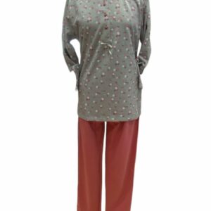 Lanotte Women s Pyzama Cotton Floral Placket Fouter art. 479_2425 - Image 2
