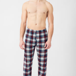 Minerva Men s Checkered Pyzama Pants with Basques art.71204 - Image 2