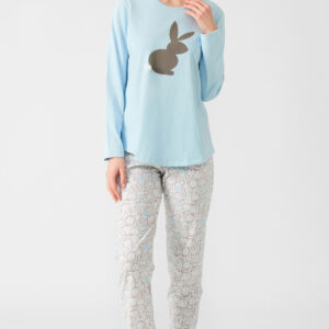 Minerva Γυναικεία Πυζάμα Λαιμόκοψη AS BUNNY art.53001 - Image 2
