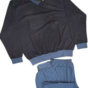 Minerva Men s Homewear Long Sleeve V-neck with Pocket and Rubber band on the blouse and trousers art.70444 - Image 1