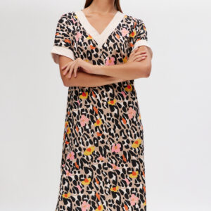 Minerva Women s Nightgown Mini V Animal art.53155