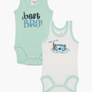 Minerva Boy Sleeveless Bodysuit Set of 2 BEST BRO art. 32062