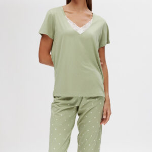 Minerva Women s Pajamas Short Sleeve V Capri Printed art.53174 - Image 2