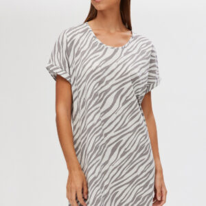 Minerva Women s Nightgown Short Sleeve Mini ZEBRA art.53116 - Image 1