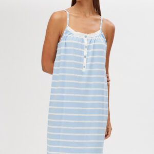 Minerva Women s Nursing/Pregnancy Nightgown with frills/petticoats/lace/stripes mini STRIPES art.53126